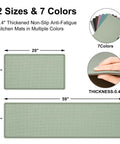 Comfy Anti Fatigue Kitchen Mats Set Of 2 For Standing Long Hours Washable Floor Rugs 17x29 And 17x59 Light Green Non Slip Design