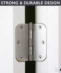 18 Pack Interior Door Hinges In Brushed Nickel Finish, 3.5 By 3.5 Inches, Satin Nickel Hardware showing strong durable design