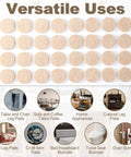 Beige 0.8-inch wool felt self-adhesive furniture pads, 96 pcs (3 sheets) for chair legs and furniture to protect hardwood floors.
