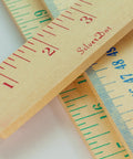 12 Pack Wooden Yardsticks With Dual Inches And Centimeters, One Fifth Inch Thick, Double Sided Rulers In Assorted Colors