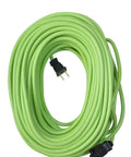 Outdoor Extension Cord For Yard Work, Flexible Weatherproof 16 Gauge SJTW, 2 Prong Power, 120 Foot Lime Green Cable