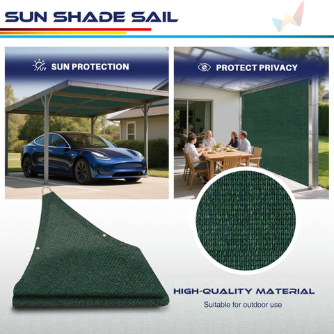 Outdoor Sun Shade Sail 18 By 26 Feet With Grommets And D Ring UV Blocking Breathable HDPE 180GSM covering carport and patio