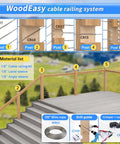 Durable 150 Ft 1/8 Inch Stainless Steel Cable Railing Kit With 7x7 Wire Rope For Indoor Outdoor Decks Hanging Applications