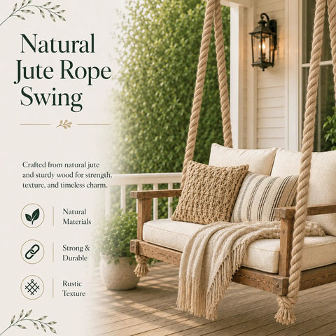 Heavy Duty Natural Jute Rope 1.5 Inch 50 Feet Thick Manila Style For Docks Railings Swings Landscaping And Home Decor