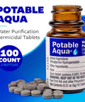 Water Purification Tablets For Travel And Survival, Portable Emergency Water Treatment For Camping And Hiking, Includes Two 50 Count Bottles