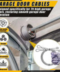 ElaraBerry Garage Door Repair Kit With 17 Inch Torsion Spring Winding Rods, 8 Ft Heavy Duty Cables, And Ten Smooth Nylon Rollers Featuring 6200 Zz Bearings For Quick Home Fixes. garage door cable on 7 ft door