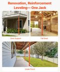 VEVOR 2 Pack Telescoping Jack Posts Heavy Duty Steel Support Beams provide structural support for decks and porches in construction.