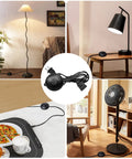 Hands Free Foot Pedal Switch With 6 Foot Extension Cord And Polarized Plug, Heavy Duty Foot Control For Lamps Tools And Appliances, Easy On Off Power Switch For No Hands Operation, black cord and pedal used with lamp and fan