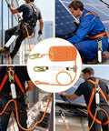 Heavy Duty Fall Protection Rope 50Ft Vertical Lifeline System With Rope Grab Snap Hooks And Shock Absorber for construction use