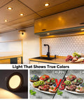 Interior view of an RV showcasing the Ultra Slim 12V Led Ceiling Puck Light With Sweet Dimming Controls For Rv Camper Van Trailers.