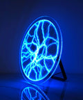 12 Inch Plasma Disc Light Plate With Dope Touch Responsive Glow, Music And Voice Activated Sensor on stand, blue illumination