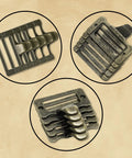 Antique Bronze Card Catalog Drawer Pulls set of 20, showing zinc alloy construction with vintage library label handles.