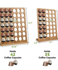 Bamboo Keurig K Cup Holder Organizer Holds 42 Pods For Coffee Bars Offices And Kitchens Large Countertop Display Rack Easy Assembly