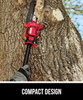 Cordless Brushless 20V 6-Inch Telescoping Chainsaw Kit trimming tree, 2.0Ah battery, long reach pruner pole extends to 2.8 feet