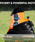 Cutaway view of Beast Mode Wood Chipper Shredder For Yard Cleanup With 1800W Motor And 1.77 Inch Cut, showing efficient motor at 4500 RPM.