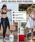 High Pressure 5L Portable Shower Kit Hand Pump 45 PSI No Power Needed for Camping at beach and campsite with user