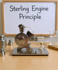 Hot Air Stirling Engine Educational Toy Kit With Multicolor LED Lights And DIY Electricity Generator Unique L Shape Engine Design Hands On Science Kit For Curious Minds And Kids, metal tabletop
