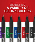 A variety of gel ink colors including black, suitable for Go-To Gel Pens With Pearl White Body And Black Ink 0.7mm Medium Point, 12 Count.