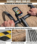 Cyclist using Beefy Bike Handlebar Mount For Garmin Edge GPS Computers That Fits 500 Through 1050 Plus And Explore Series