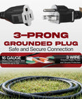 2-Pack 3ft Black Extension Cords 16 3 SJTW Heavy Duty Power Cable UL Listed Weather Resistant For Indoor Outdoor Use 13 Amp 1625 Watt Capacity 3 Prong Single Outlet, grounded plug
