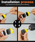 372 Piece 1 Inch Sanding Disc Set installation with hook and loop backing for drill and rotary tool, step-by-step guide