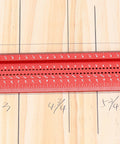 Pro Grade Woodworking Scriber T-Square Ruler 12in with Thoughtful Support Lips on wood surface showing markings