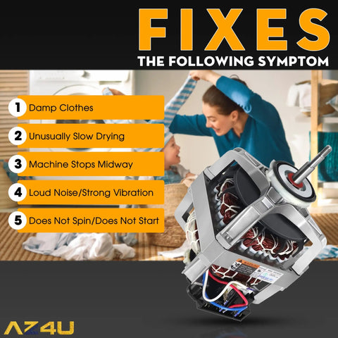 Samsung Compatible Dryer Motor Replacement DFS270ZSEL1 fixes common dryer issues
