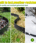 Metal Garden Edging For Landscaping 33 Ft Pack With Wrench And Gloves Included Easy Install Borders For Yard Pathways And Flower Beds Black 10 Pack Durable Steel Edging For Clean Low Maintenance Lawn And Garden Borders with different weather conditions.