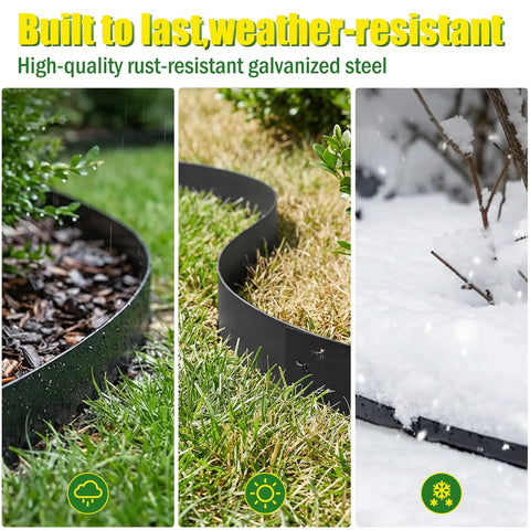 Metal Garden Edging For Landscaping 33 Ft Pack With Wrench And Gloves Included Easy Install Borders For Yard Pathways And Flower Beds Black 10 Pack Durable Steel Edging For Clean Low Maintenance Lawn And Garden Borders with different weather conditions.