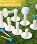 18 Piece Rubber Golf Tees And Tee Holder Kit For Indoor Outdoor Practice On Artificial Turf Mats With Mixed Sizes Includes 12 Rubber Tee Holders And 6 Plastic Tees For Driving Range Simulators on green turf