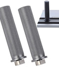 20mm Bench Dogs for Woodworking Table Set of 2, Aluminum Alloy Sliding Slot Stop Clamp, close-up on knurled design and T-slot rail