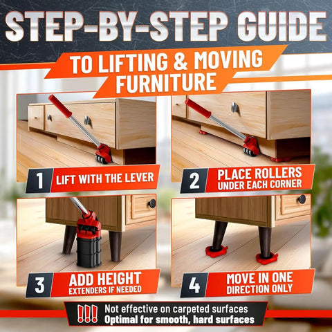 Heavy Duty Furniture Mover Kit With Wheels Appliance Lifter And Sliders That Lift Up To 660 Lbs step-by-step guide
