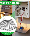 Tough As Nails Thirty Piece 304 Stainless Steel Machine Screws Size 8 32 One Point Five Inch Phillips Pan Head Fasteners for electrical outlet installation.