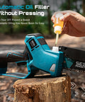 Mini Chainsaw And Electric Pruning Shears Combo For Yard Work, 6-Inch Cordless Power Saw automatic oiling feature.