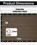90 Percent Sun Shade Cloth For Patio And Backyard 10x10 Ft Pergola Shade Cover With Grommets shown with dimensions and material detail