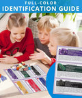 Children exploring Geology Starter Kit With 54 Piece Rock Collection Including Gemstones Crystals And Minerals Learning Book And ID Cards