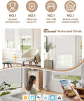 Premium Plug And Play Smart Motorized Blinds With Slick Remote App And Alexa Google Voice Control Total Blackout Rollers, living room setup.