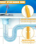 Heavy Duty 30 Inch Drain Snake Snagging Hair Clogs In Showers And Sinks with nylon barbed hook for effective hair removal.
