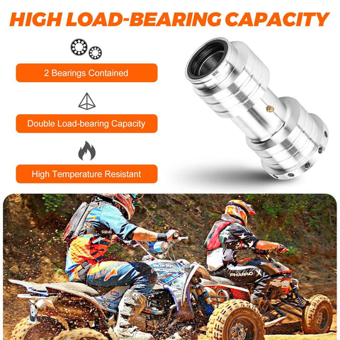 Honda Rear Axle Bearing Carrier For ATV Fits TRX 250R 1986 1987 1988 1989 And TRX 400X 2009 2014 As Well As TRX 400EX 1999 2008 With High Load Bearings And Durable A356 Aluminum For Stronger CV Axle Support, silver bearing carrier with 2 bearings