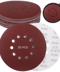 Top 50 Pack Professional Sanding Discs For Drywall Sander And Woodworking Tasks With 60 To 240 Grit Aluminum Oxide Paper Plus Quick Stick Design and Dust Holes