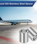 8 Pack M8 304 Stainless Steel Spacers 8mm ID 12mm OD 15mm Length Metal Screw Standoff Bushings Plain Finish Round Spacers shown