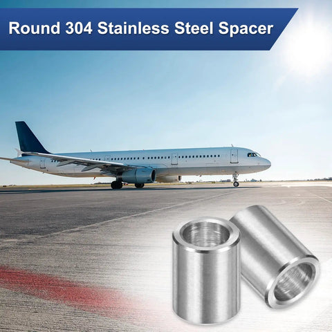 8 Pack M8 304 Stainless Steel Spacers 8mm ID 12mm OD 15mm Length Metal Screw Standoff Bushings Plain Finish Round Spacers shown