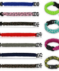 12 Pack Paracord Survival Bracelets With Quick Release Clips In Assorted Colors For Camping, Hiking, And Emergency Gear