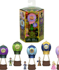 Unbox Wicked Ozian Balloons Reveal Toy Set with surprise mini doll inside each balloon, featuring colorful balloons and dolls display.