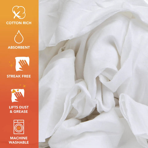Bulk 10 Lb White Cotton T Shirt Rags For Painting Stains Grease Cleaning In The Shop Or Auto Use Quick Dry Low Lint Wiping Cloths