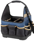13 Inch Molded Base Electrical And HVAC Tool Carrier Pro Grade Build With 1680D Ballistic Polyester, open-top view