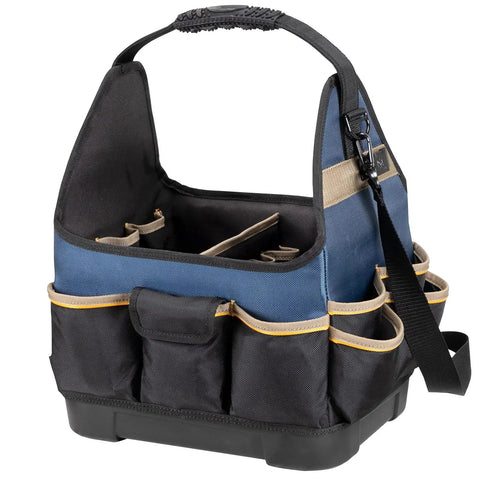 13 Inch Molded Base Electrical And HVAC Tool Carrier Pro Grade Build With 1680D Ballistic Polyester, open-top view