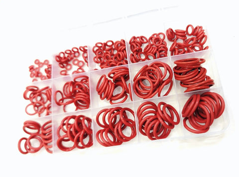 All-In-One Silicone O Ring Kit 225 Pieces In 15 Metric Sizes VMQ Sealing Gasket Set With Red Storage Box For DIY And Automotive Repairs
