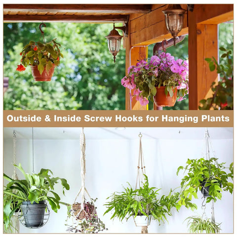 1 Inch Screw In Cup Hooks Set Black Metal 100 Pieces Heavy Duty Steel With Rust Resistant Finish for Hanging Plants