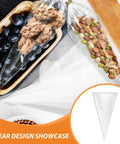 Cone Shaped Treat Bags For Popcorn And Snacks Pack Of 500 Clear Heat Resistant Pouches showcasing cookies and nuts